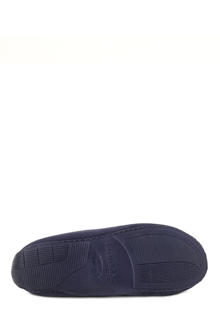 Totes Navy Isotoner Airtex Suedette Moccasins Slippers - Image 5 of 5