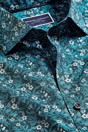 Charles Tyrwhitt Green Slim Fit Liberty Fabric Floral Print Shirt - Image 6 of 7