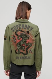 Superdry Green Embellished Military Jacket - Image 3 of 6