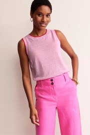 Boden Pink Maggie Linen Tank - Image 5 of 7