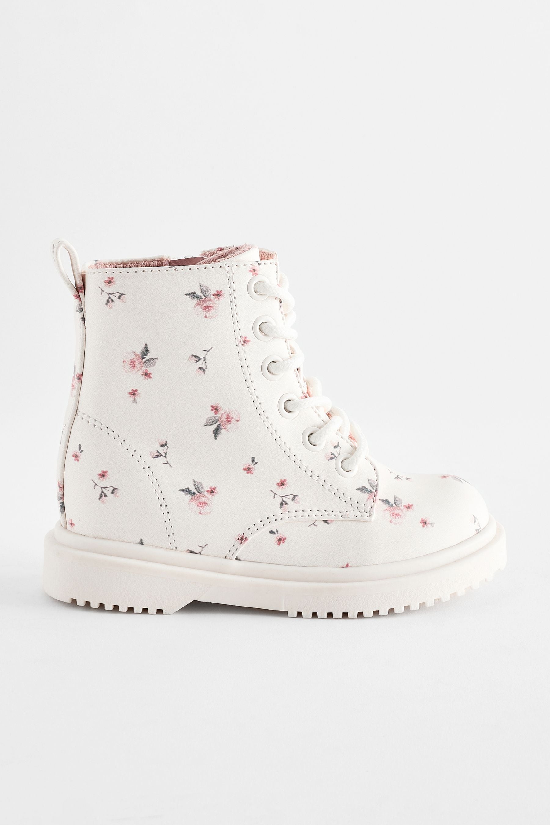 Acheter Blanc neutre Floral Lace Up Ankle Boots from Next France