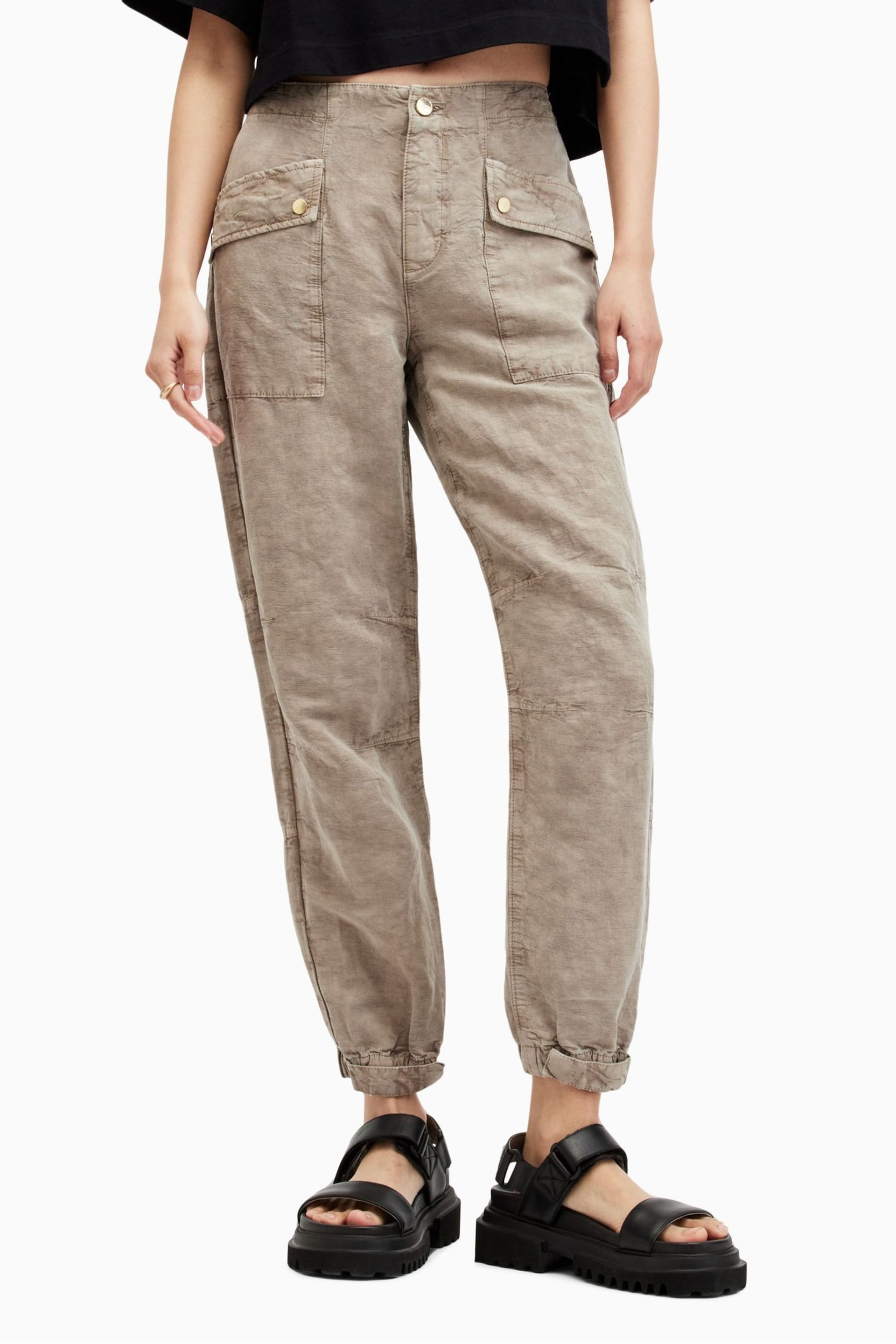 AllSaints Nude Val Trousers - Image 2 of 8