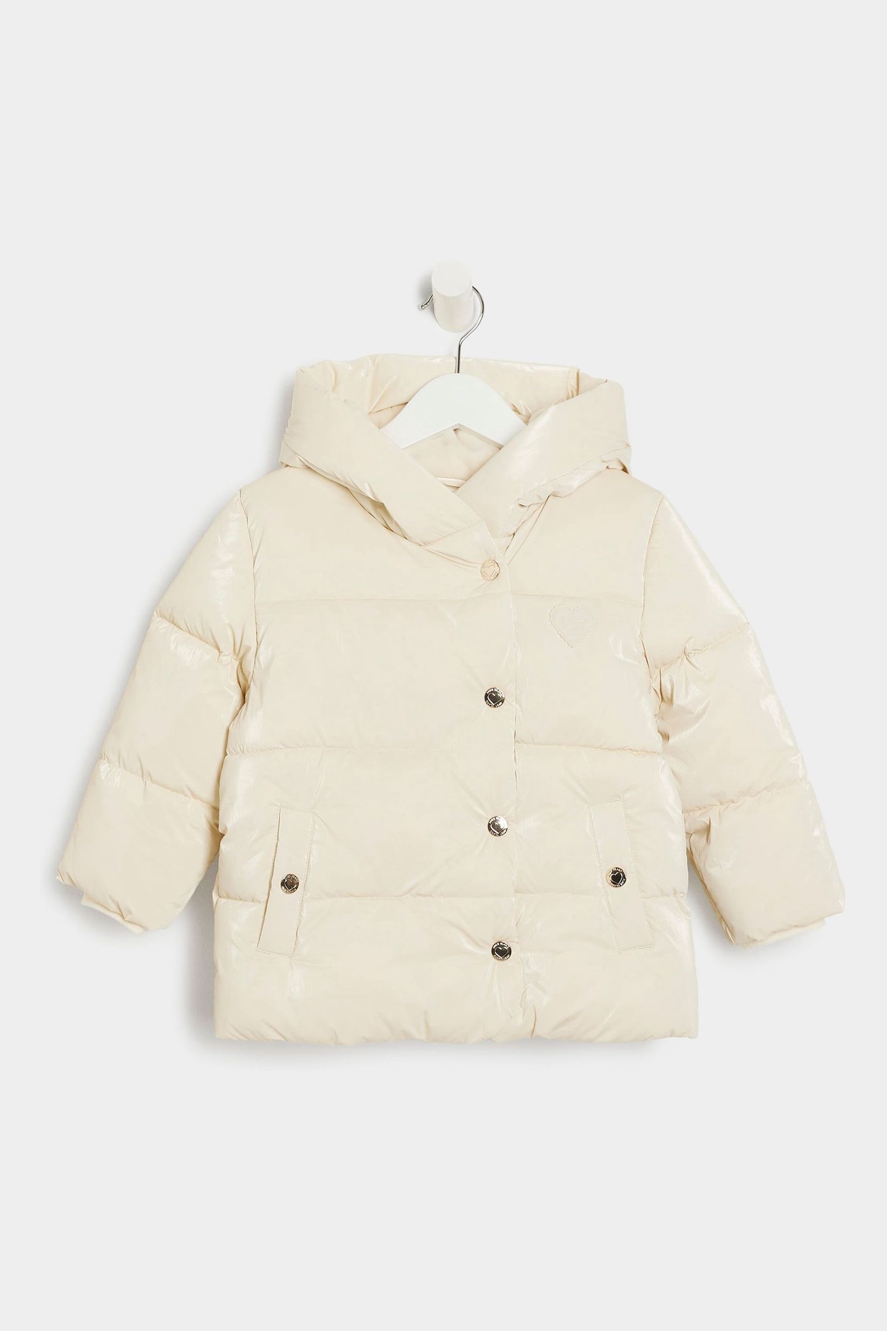 Buy River Island Cream Girls Heart Padded Puffer Coat from Next Canada