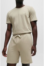 BOSS Beige Stretch Cotton Jersey Shorts - Image 1 of 5