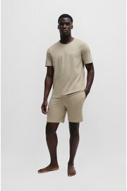 BOSS Beige Stretch Cotton Jersey Shorts - Image 2 of 5