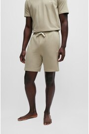 BOSS Beige Stretch Cotton Jersey Shorts - Image 3 of 5