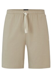 BOSS Beige Stretch Cotton Jersey Shorts - Image 5 of 5