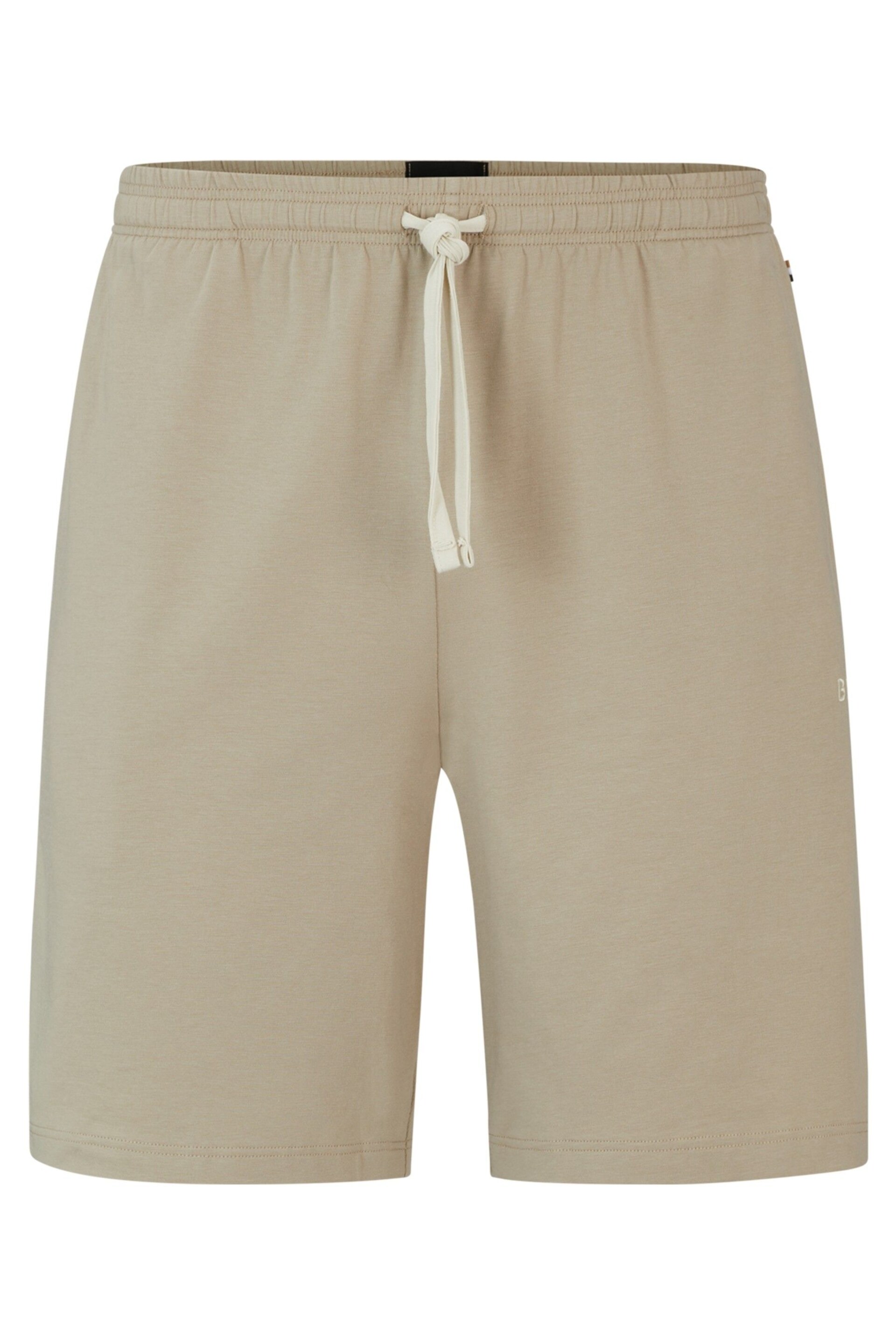 BOSS Beige Stretch Cotton Jersey Shorts - Image 5 of 5