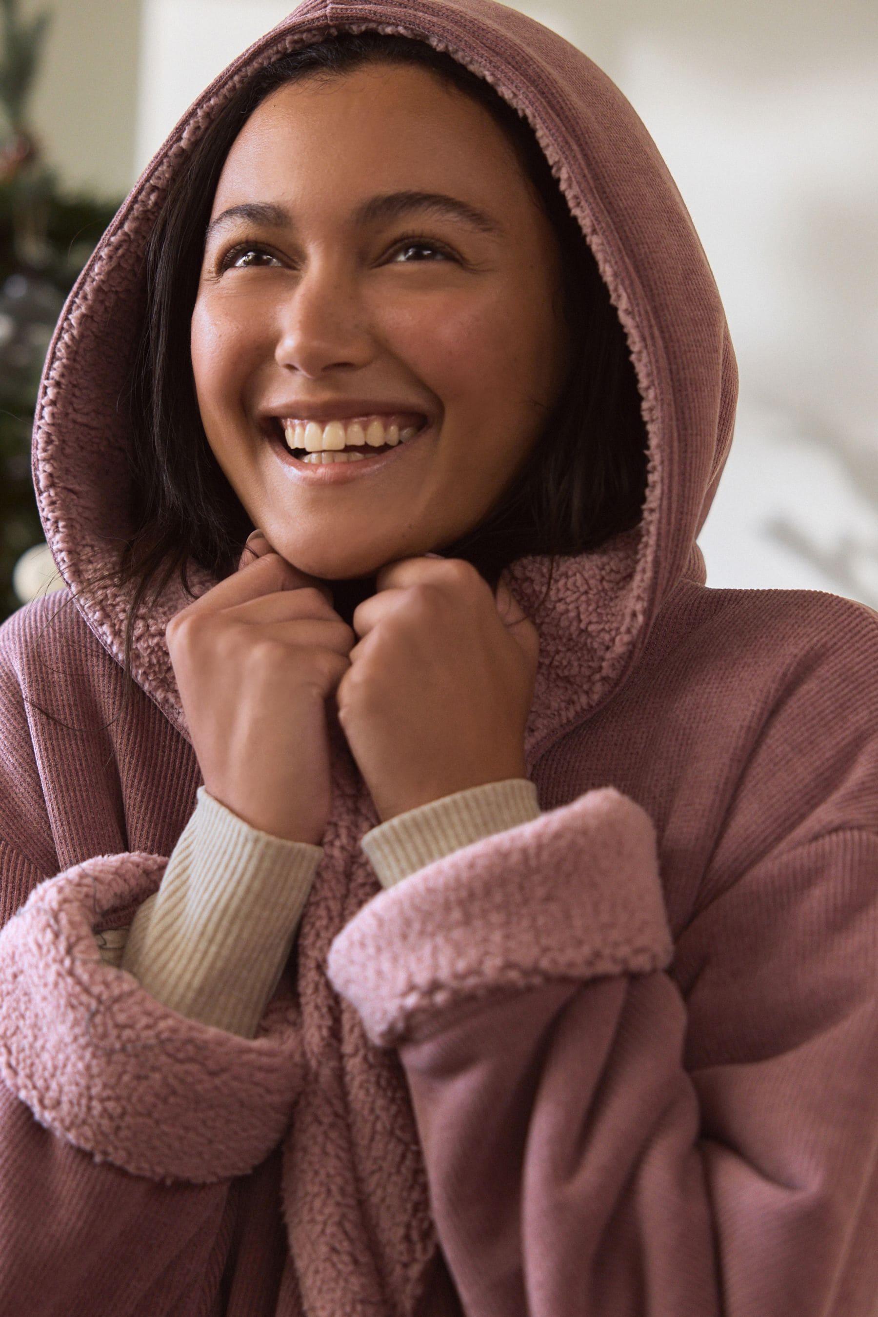 Buy Pink Cord Dressing Gown with Borg Lining from the Next UK online shop