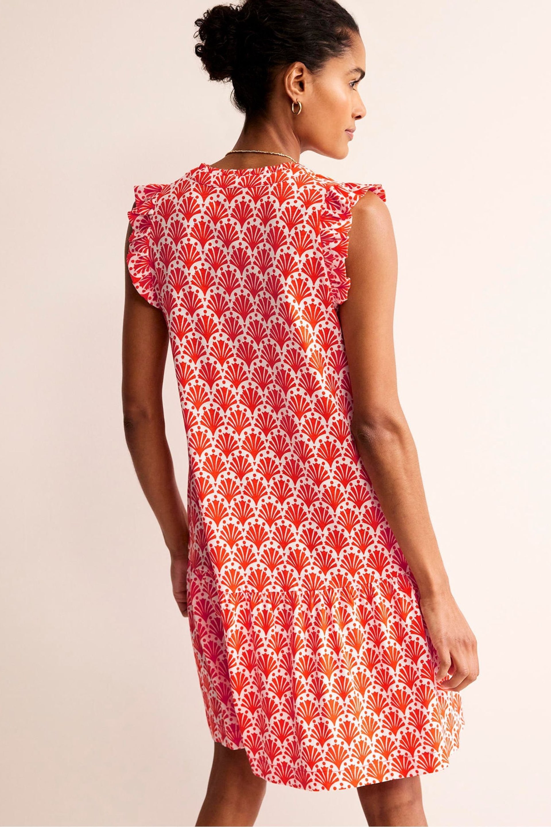 Boden Orange Daisy Jersey Short Tier Dress - Image 3 of 5