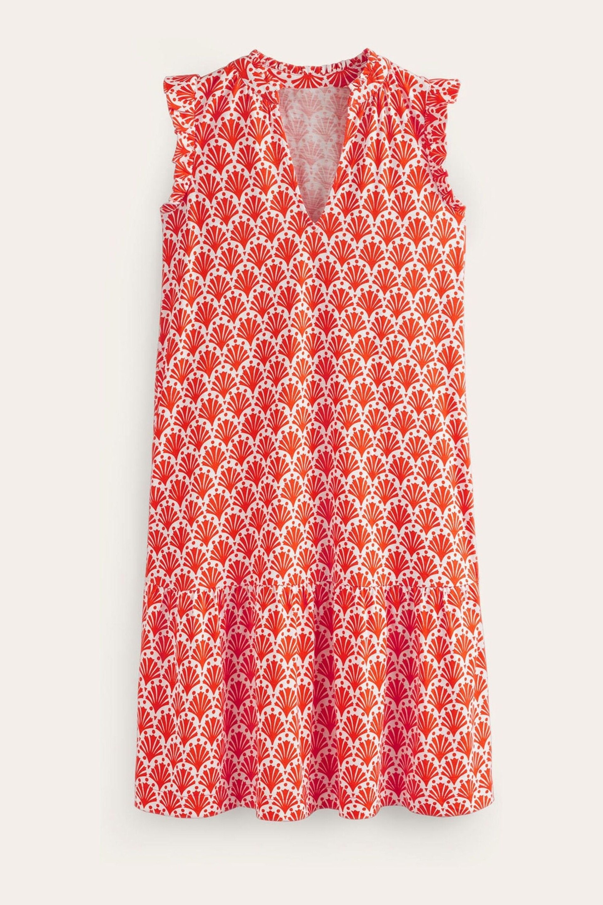 Boden Orange Daisy Jersey Short Tier Dress - Image 5 of 5