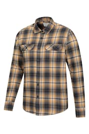 Mountain Warehouse Light Yellow Mens Trace Flannel 100% Cotton Long Sleeve Shirt - Image 4 of 5