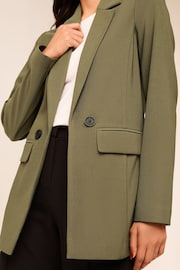 Lipsy Khaki Green Jersey Ribbed Blazer - Image 3 of 4