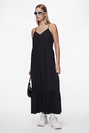 PIECES Black Tierred Maxi Dress - Image 1 of 5