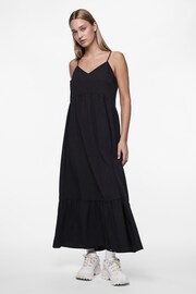 PIECES Black Print Tiered Maxi Dress - Image 3 of 5