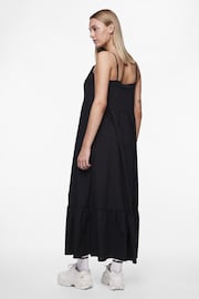 PIECES Black Print Tiered Maxi Dress - Image 4 of 5