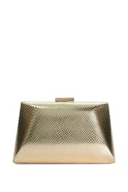 Dune London Gold Bellaria Angled Frame Clutch Bag - Image 3 of 5