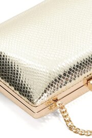 Dune London Gold Bellaria Angled Frame Clutch Bag - Image 5 of 5