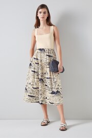 LK Bennett Crosby Cotton Blend Riviera Print Dress - Image 1 of 3