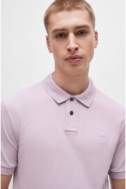 BOSS Purple Slim Fit Stretch-Cotton Polo Shirt With Logo Patch - Image 1 of 5