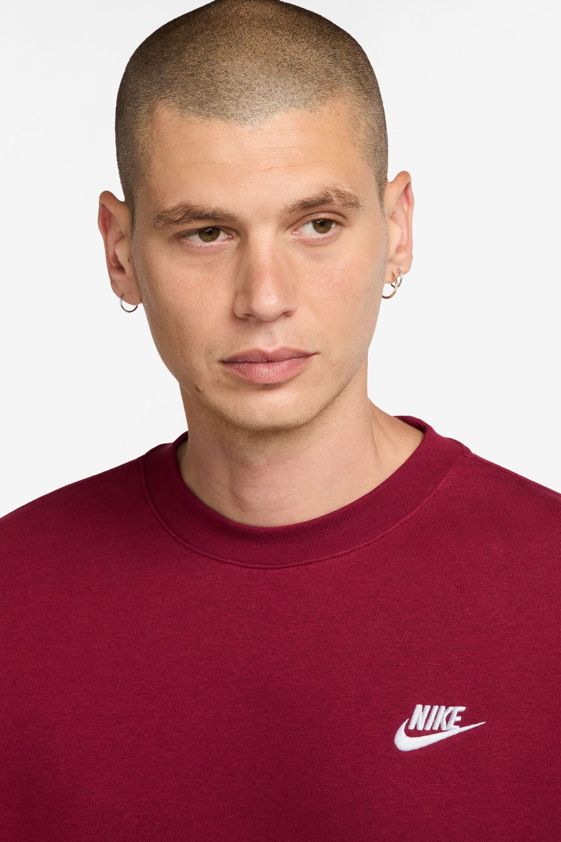 Red and white nike sweatshirt top