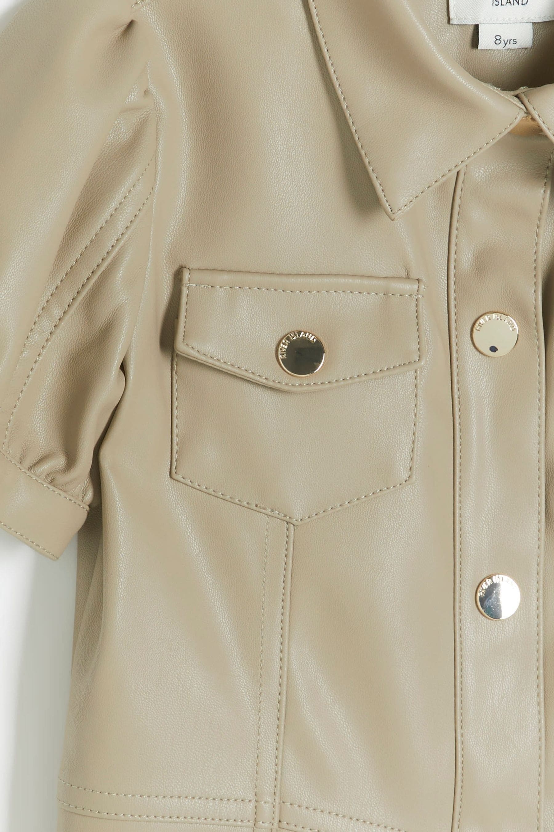 Cream leather shirt store