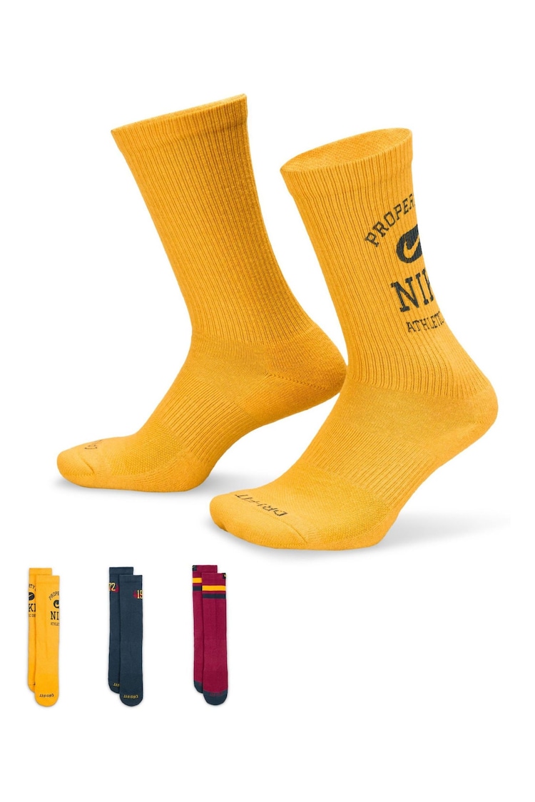 Nike Natural Everyday Cushioned Crew Socks 3 Pack - Image 1 of 4