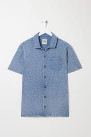FatFace Blue Truro Geo Jersey Shirt - Image 5 of 5
