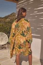 Bright Palm Longline Kimono Cover-Up - Image 3 of 5