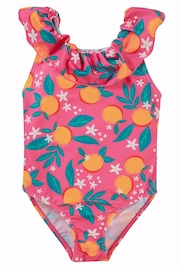 Frugi Pink With Print Chlorine Safe Swimsuit Made With Recycled Material - Image 1 of 4