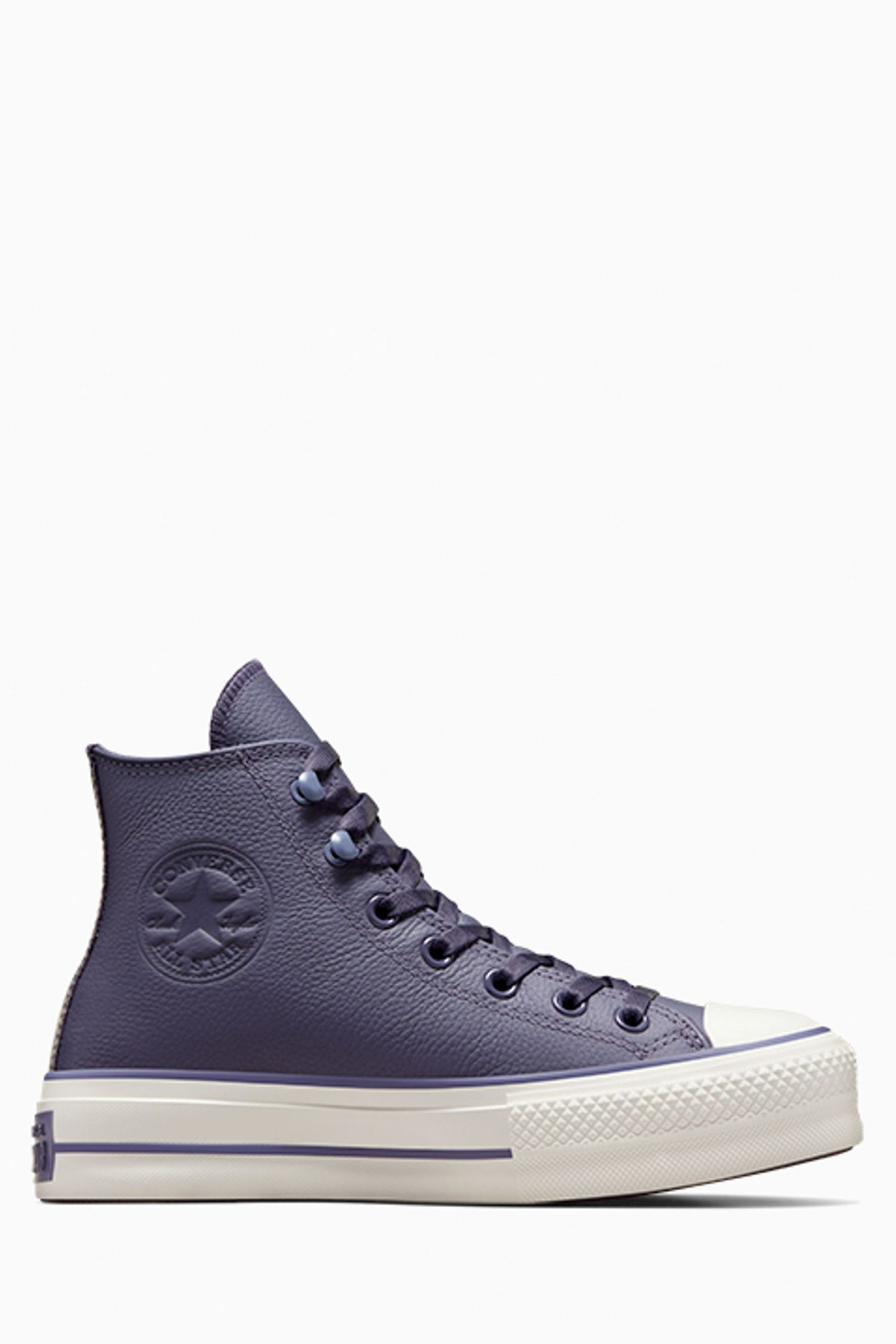 Converse leather purple sales