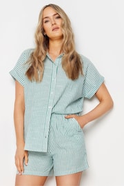 Long Tall Sally Green Stripe Short Sleeve Shirt - Image 2 of 6