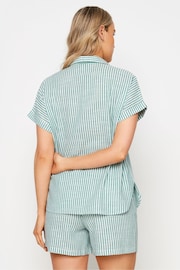 Long Tall Sally Green Stripe Short Sleeve Shirt - Image 4 of 6