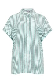 Long Tall Sally Green Stripe Short Sleeve Shirt - Image 6 of 6