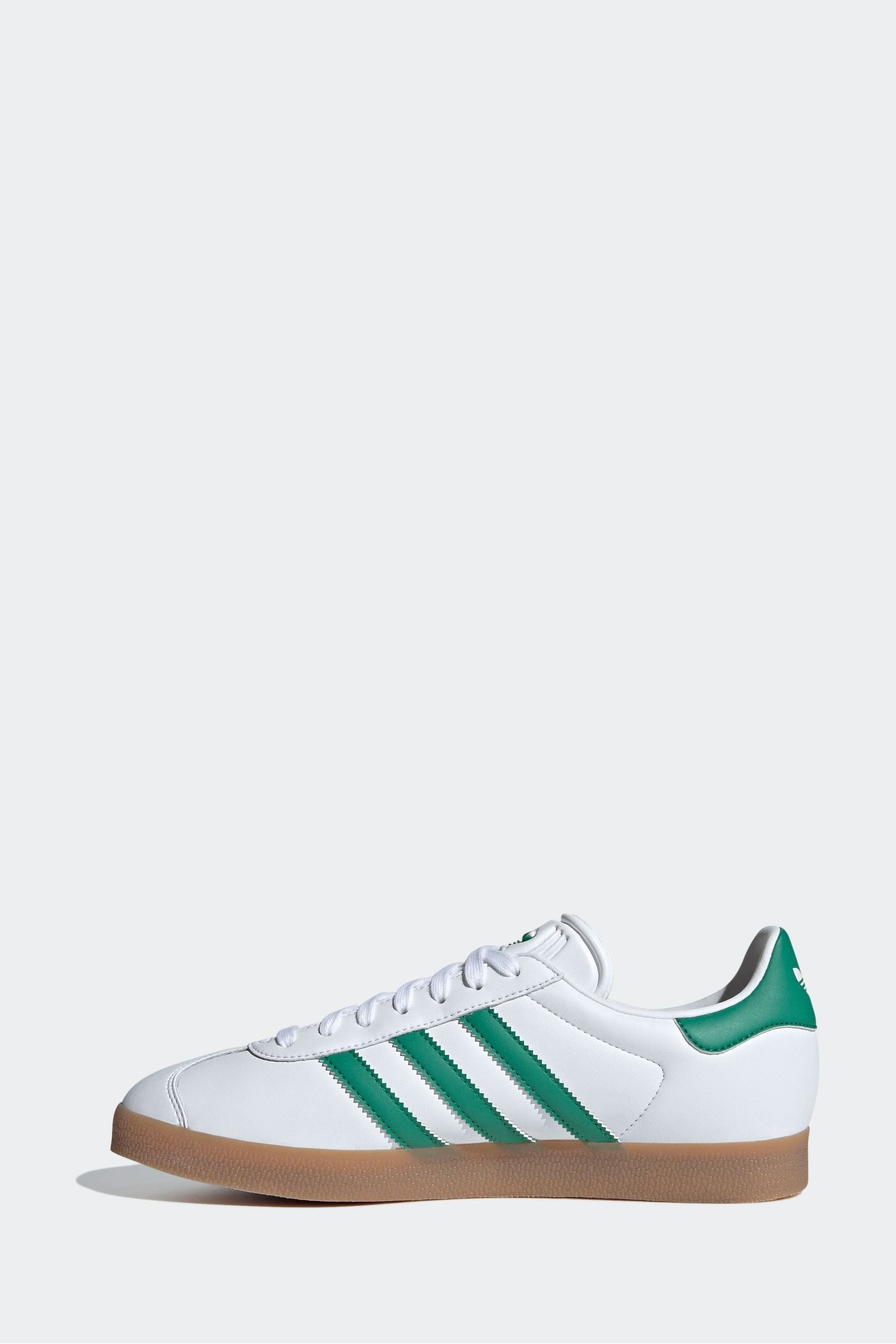Buy adidas Originals White Green Gazelle Trainers from Next Luxembourg