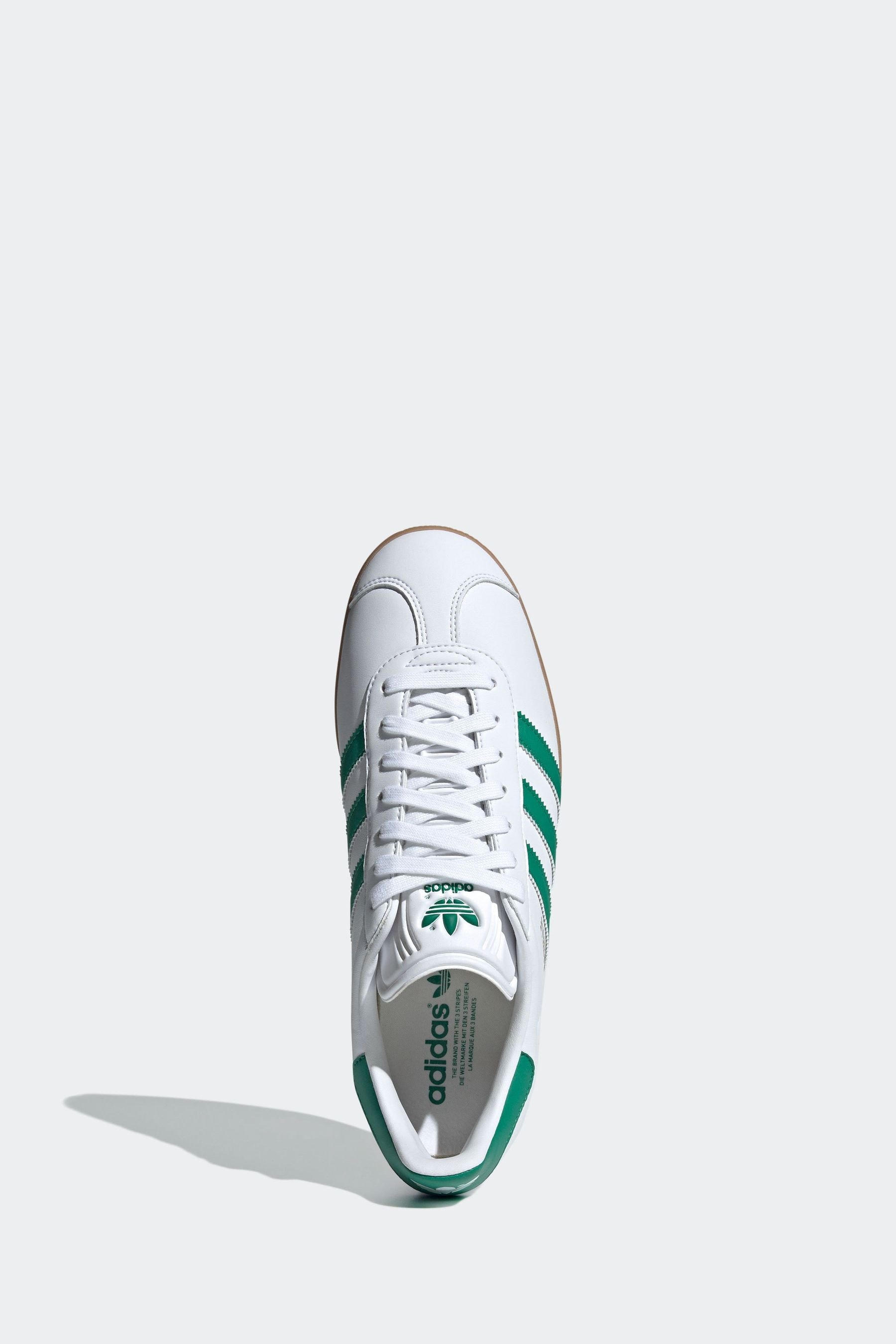 Buy adidas Originals White Green Gazelle Trainers from Next Luxembourg