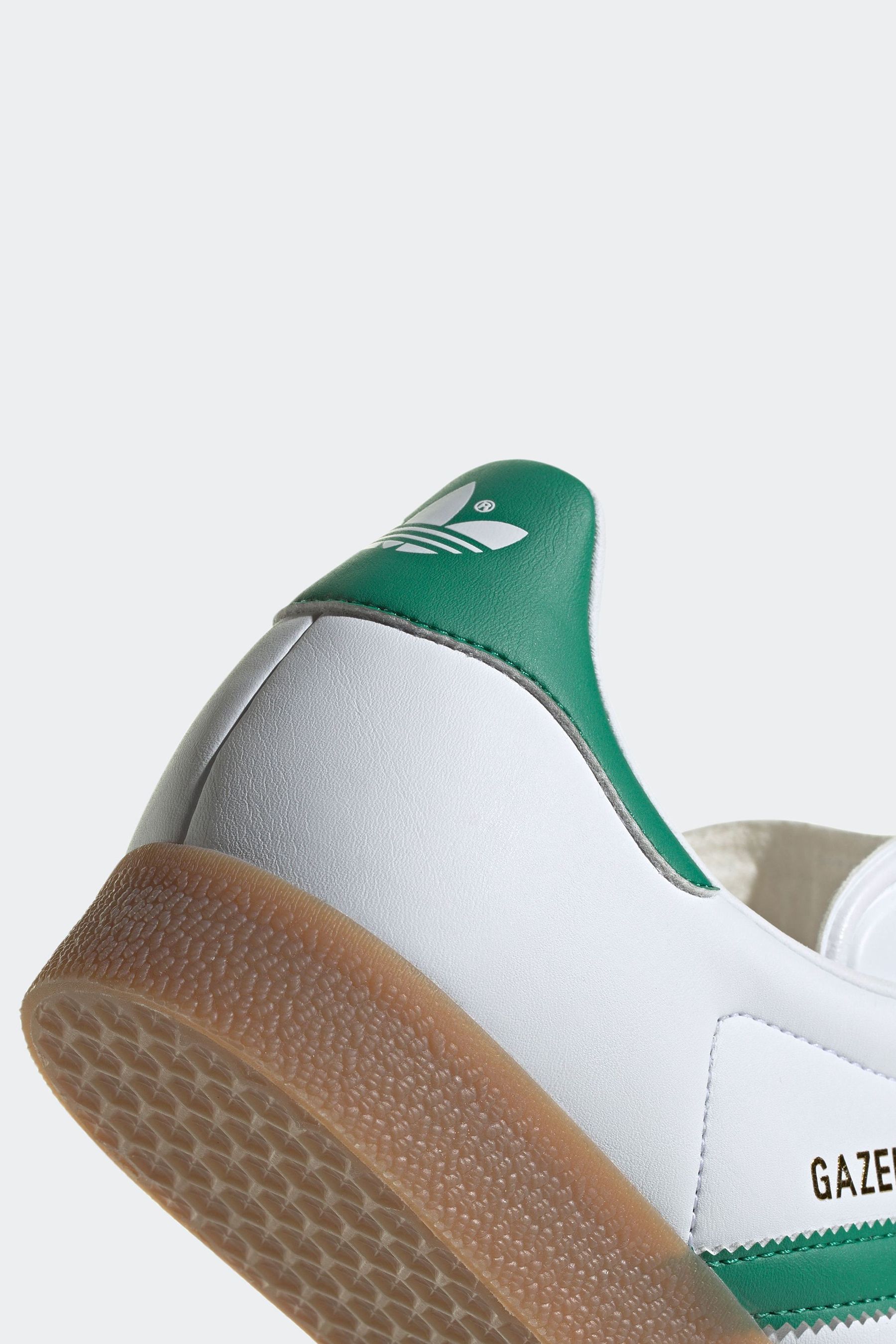 Buy adidas Originals White Green Gazelle Trainers from Next Luxembourg