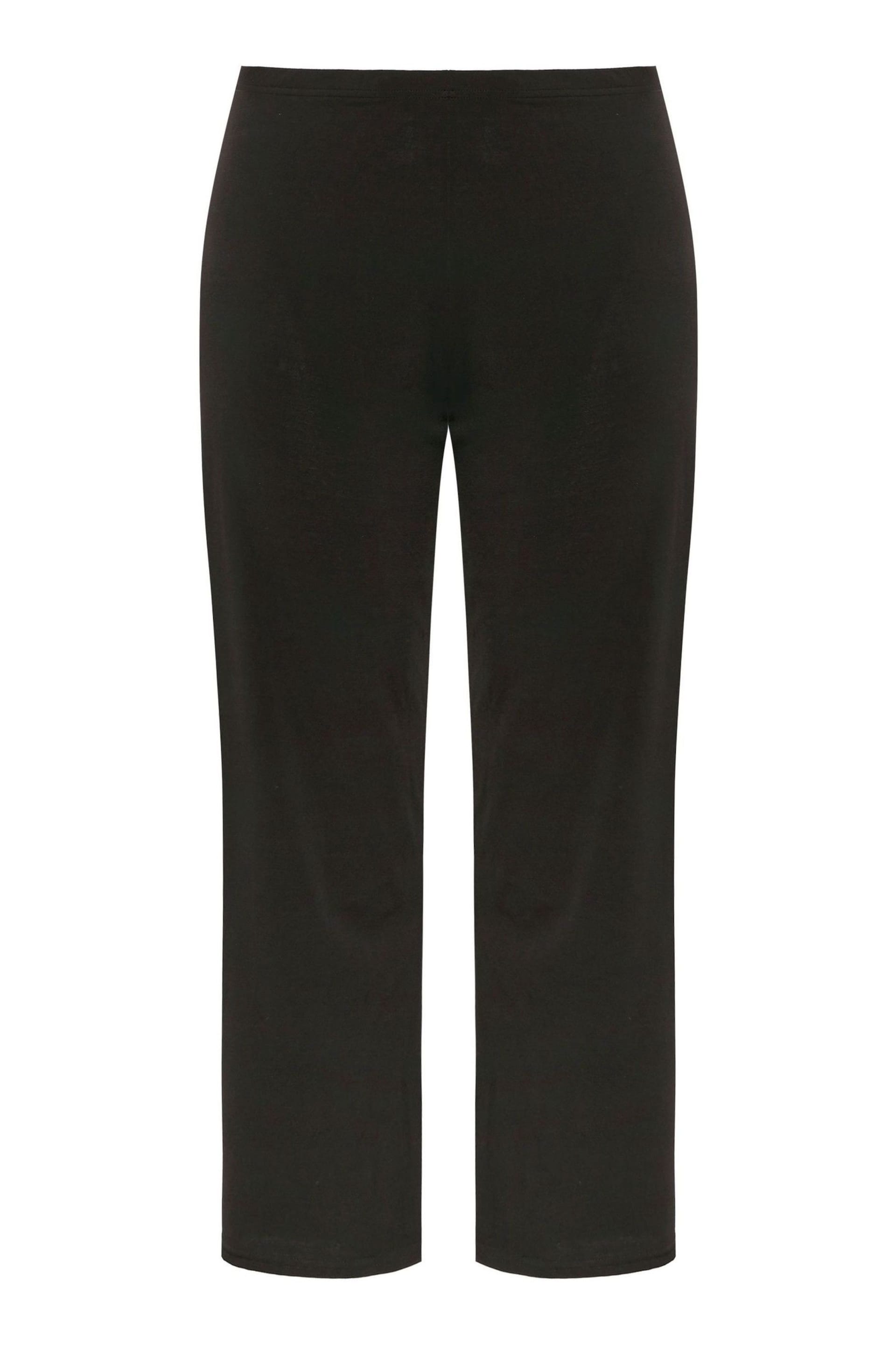 Yours Curve Black Bootcut Ponte Rib Trousers - Image 6 of 7