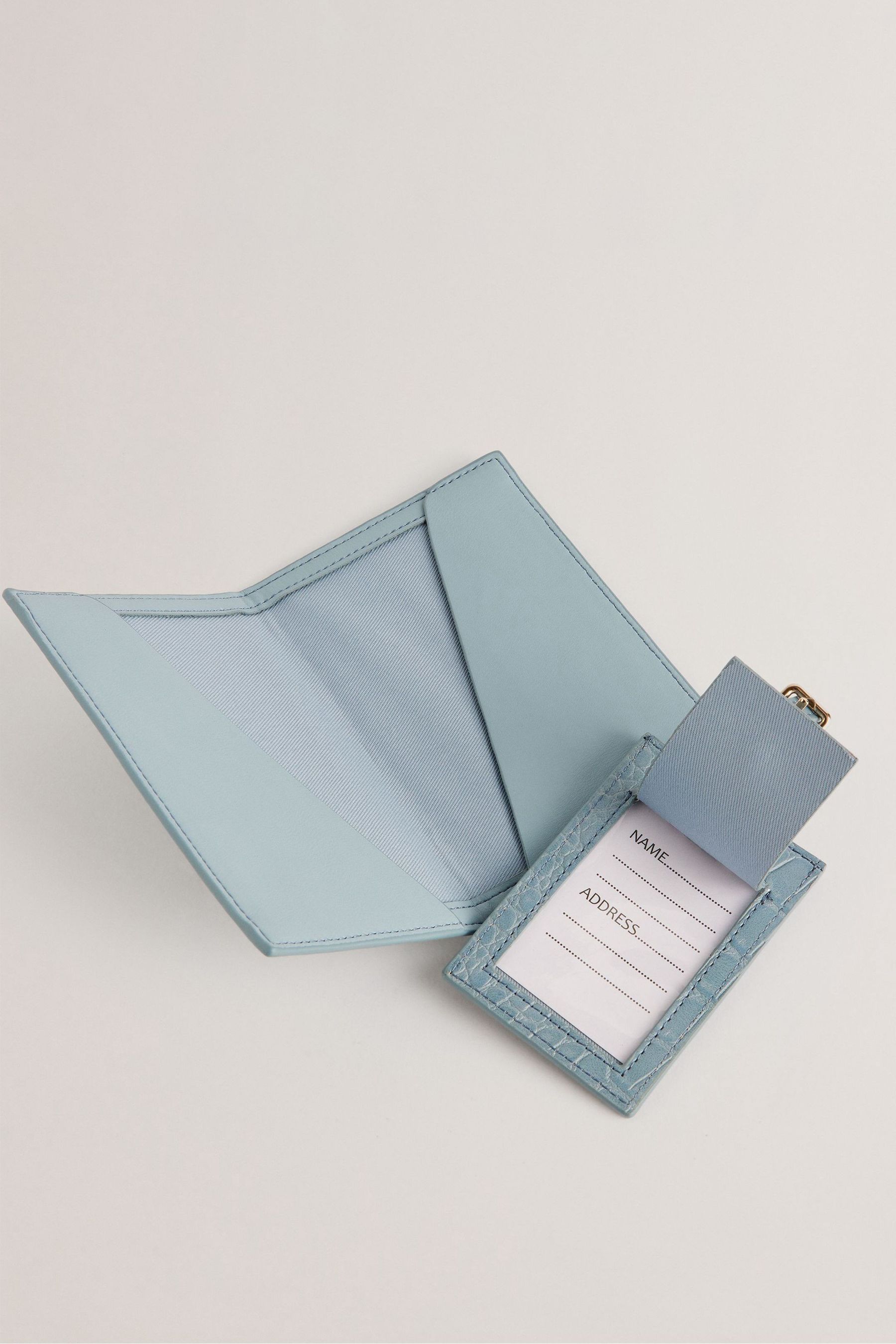 Buy Ted Baker Blue Annitae Imitation Croc Effect Passport And Luggage Tag Bag from Next Germany