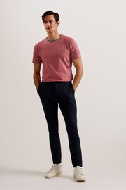 Ted Baker Pink Slim Fit Rousel Jacquard T-Shirt - Image 2 of 6