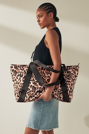 Leopard Print Open Tote Bag - Image 1 of 7