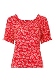 Joe Browns Red Relaxed Fit Printed Jersey Top - Image 5 of 5