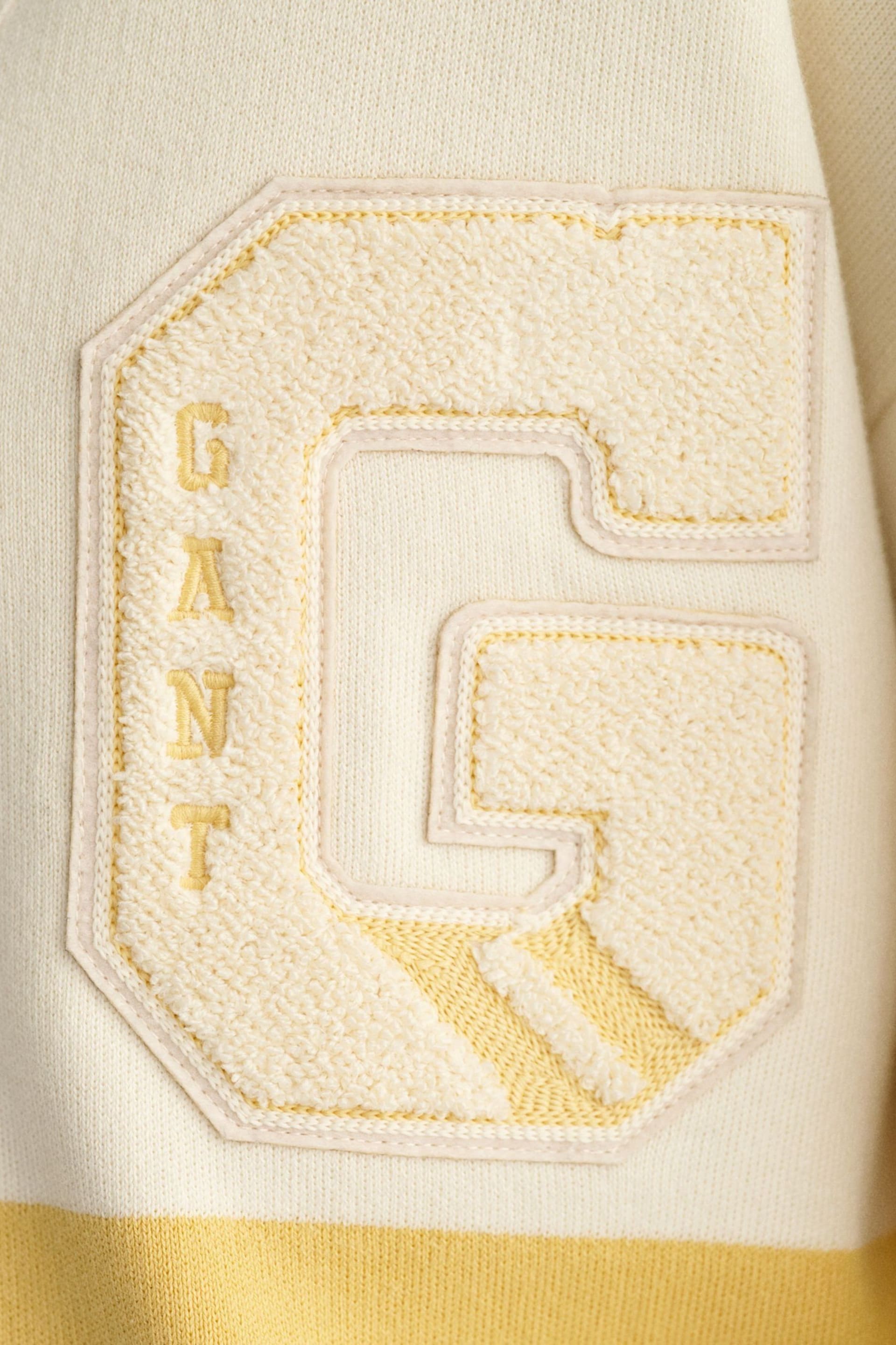 GANT Cream Varsity V-Neck Cardigan - Image 6 of 7