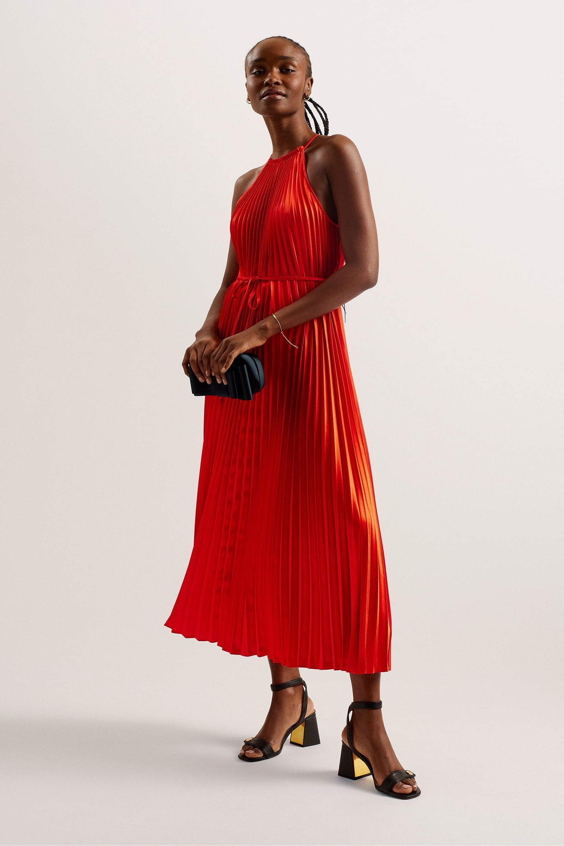 Ted baker red pleated dress 2025