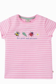 Frugi Pink Stripe Applique Short Sleeve T-Shirt - Image 1 of 3