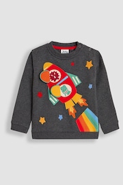 JoJo Maman Bébé Rocket Appliqué Sweatshirt - Image 3 of 4