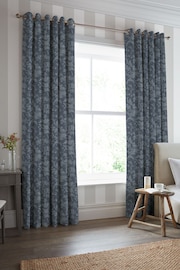 Laura Ashley Midnight Navy Blue Lloyd Made to Measure Curtains - Image 2 of 9