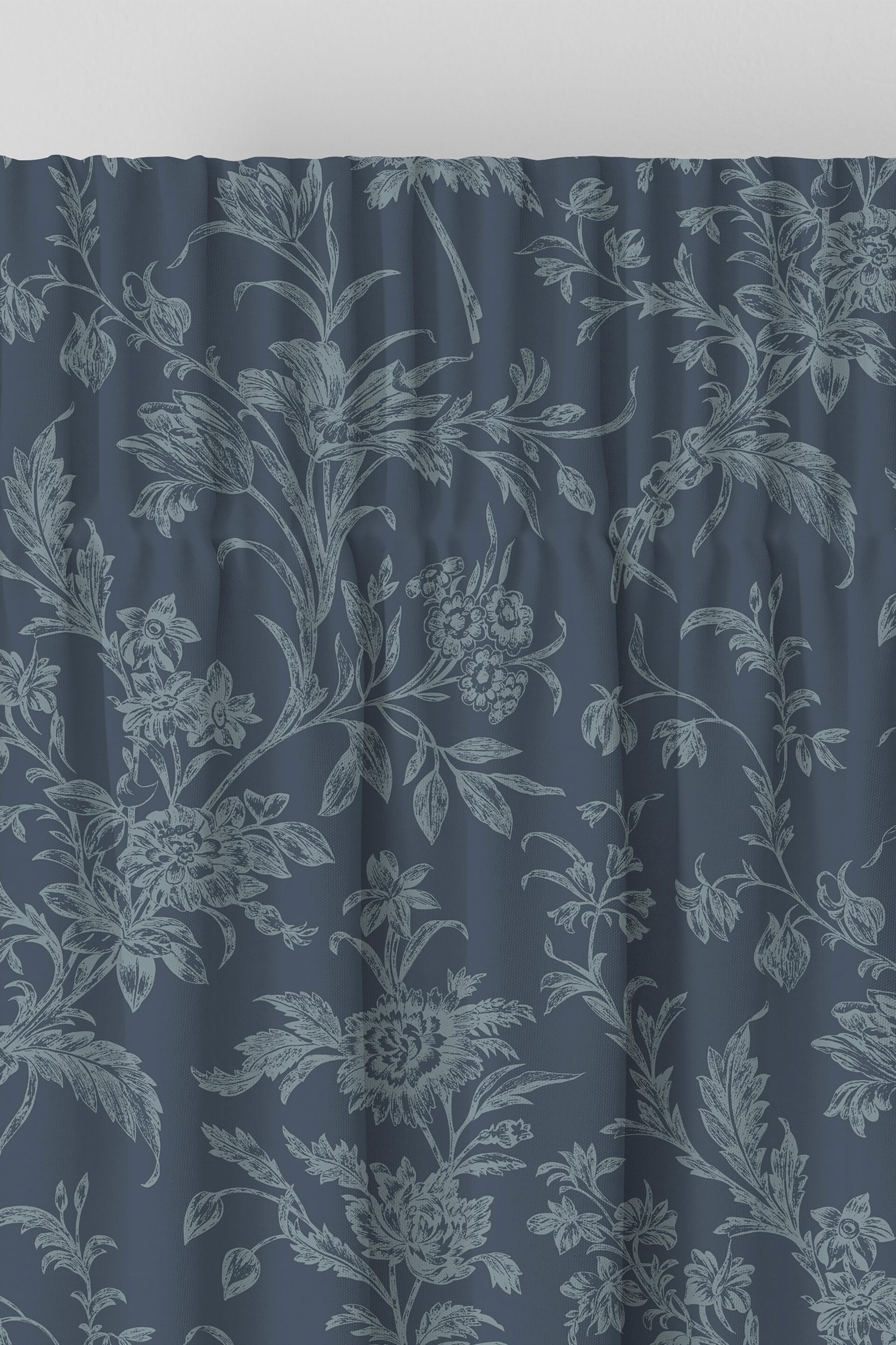 Laura Ashley Midnight Navy Blue Lloyd Made to Measure Curtains - Image 5 of 9