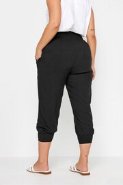 Yours Curve Black Shirred Harem Trousers - Image 3 of 5