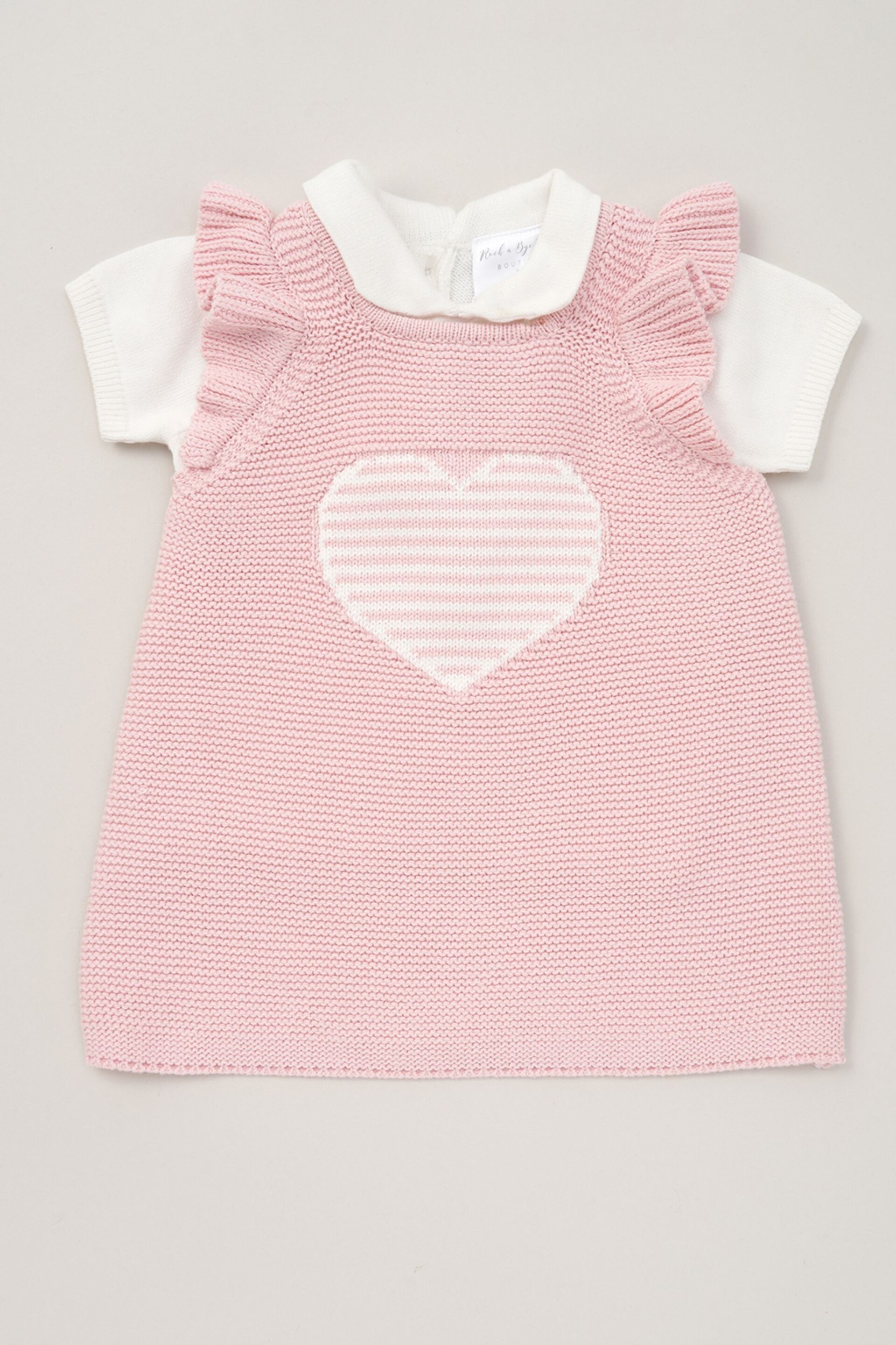 Rock-A-Bye Baby Boutique Pink Cotton Jersey T-Shirt and Knit Dress Set - Image 1 of 4